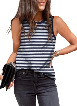 EVALESS Tank Tops for Women 2025 Spring Summer Outfits Cute Polka Dots Sleeveless Tops Loose Fit Shirts