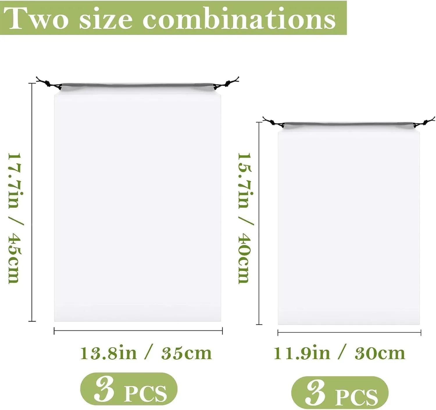 Extra Larg Clear Shoe Bags for Travel 6 PCS, 3 Pcs 13.8" x 17.7" & 3 Pcs 11.8" x 15.7" Drawstring Travel Shoe Bags for Compression Packing,Road Trip Cruise Travel Essentials Shoe Storage Bag