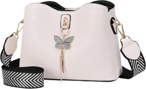 Fashionable And Versatile Women's Casual Bags Large Capacity Simple Solid Color Single Small Shoulder (White, One Size)