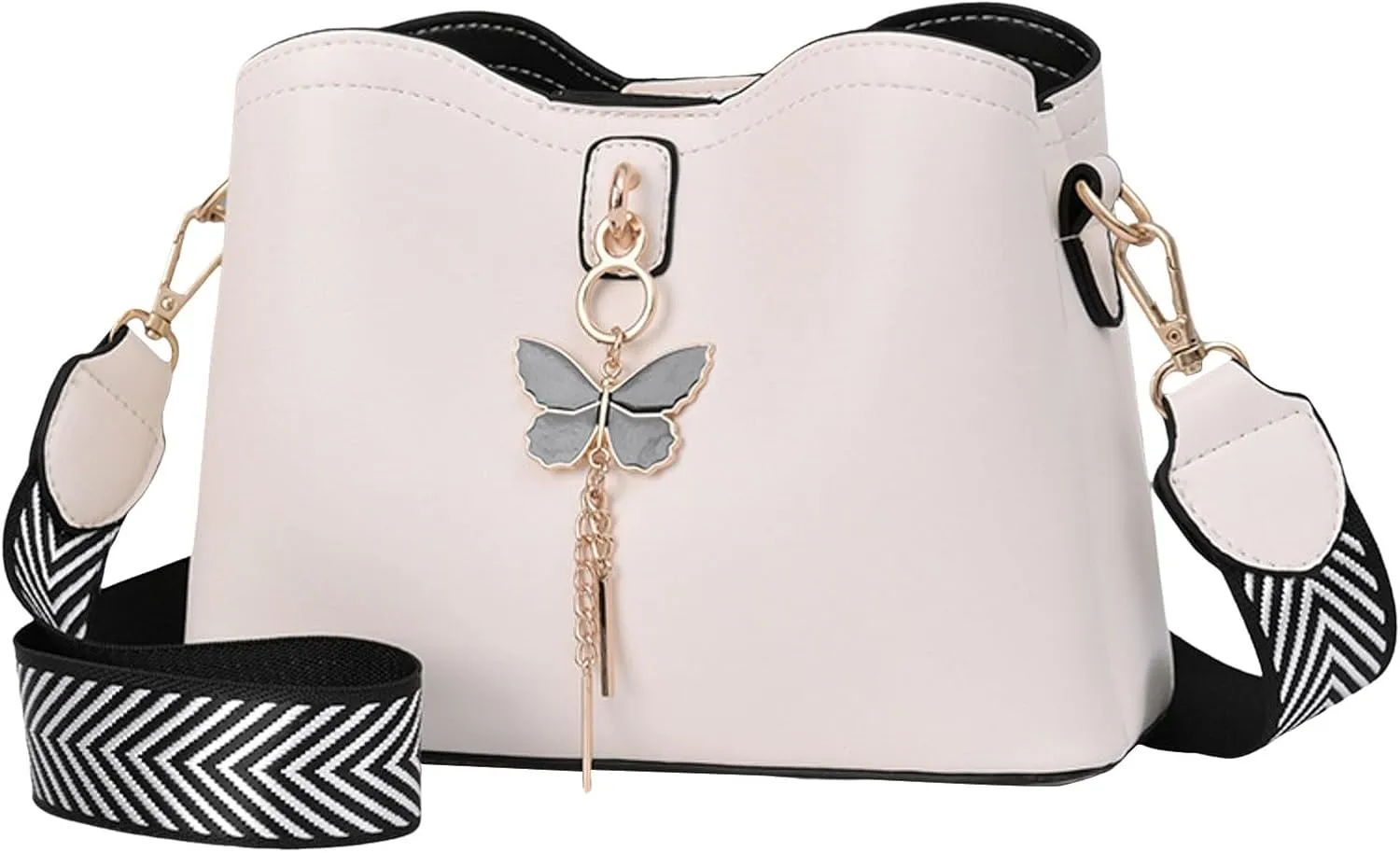 Fashionable And Versatile Women's Casual Bags Large Capacity Simple Solid Color Single Small Shoulder (White, One Size)