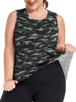 FOREYOND Plus Size Workout Tank Tops for Womens Lightweight Tank Tops Sleeveless Athletic Running Yoga Shirts