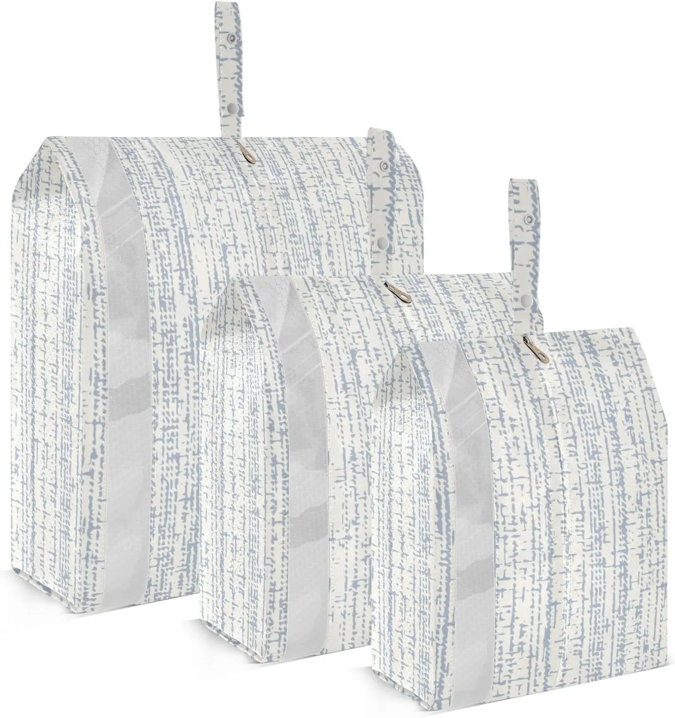 Garment Bag Closet Storage, Luggage Space Saver, Monochrome Stripes, Waterproof, 3 Set Travel Packing Cubes For Suitcases, Luggages Management Personnel