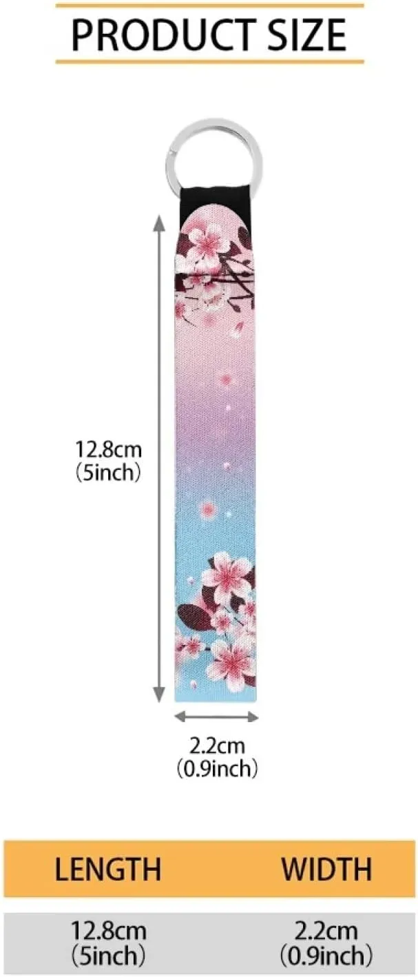 GIFTPUZZ Wristlet Keychain Neoprene Hand Wrist Lanyard Keyring Key Chains Metal Rings Clip Keys Holder for Women Men Kids