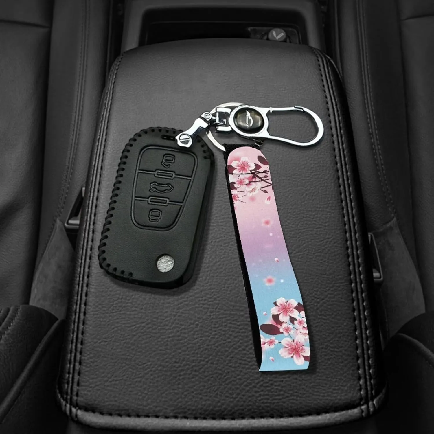 GIFTPUZZ Wristlet Keychain Neoprene Hand Wrist Lanyard Keyring Key Chains Metal Rings Clip Keys Holder for Women Men Kids