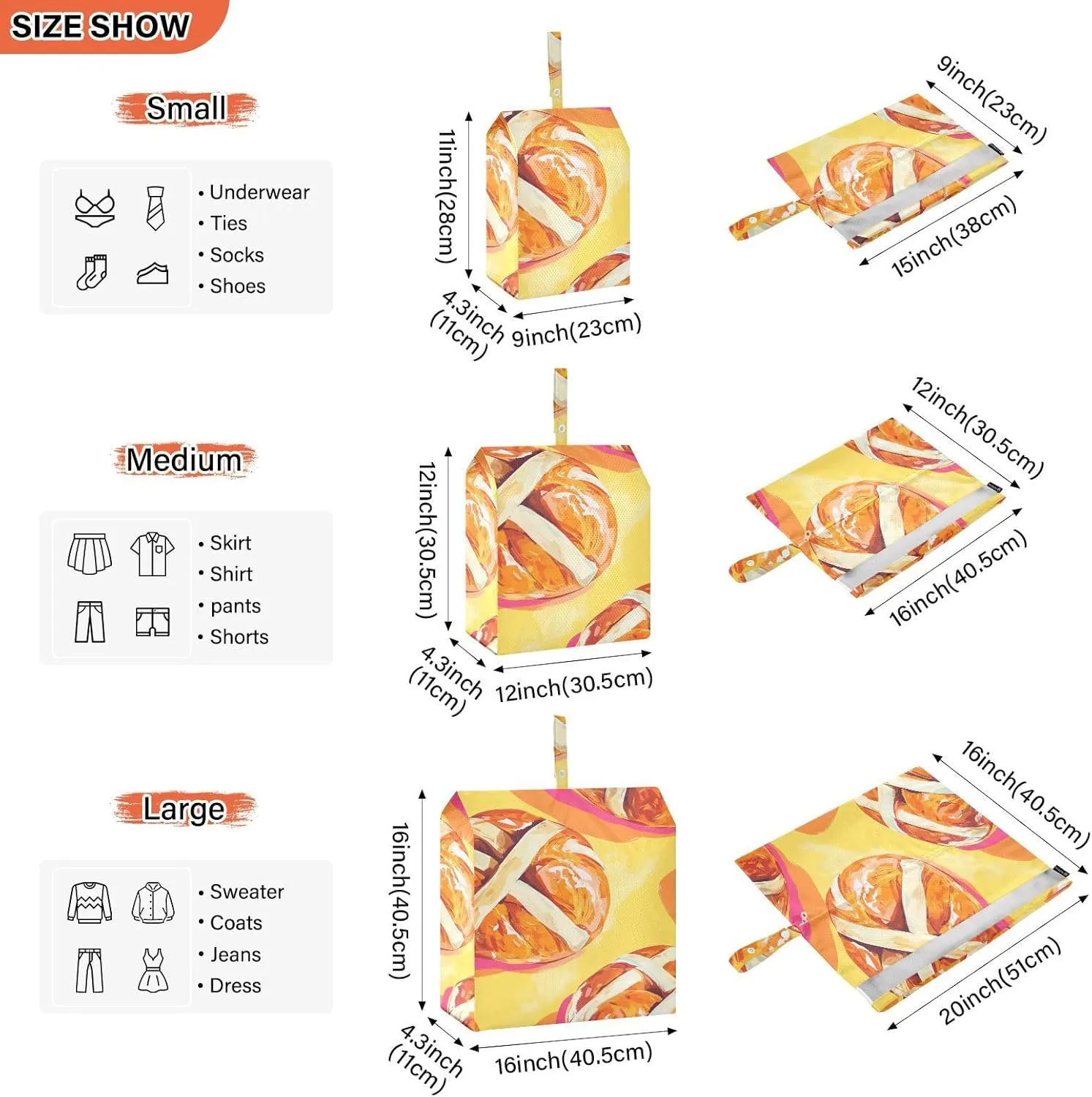 Happy Easter Hot Cross Buns 3 Set Travel Packing Cubes For Suitcases, Foldable, Garment Bag Closet Storage, Luggage Space Saver, Organizadores De Maletas Para