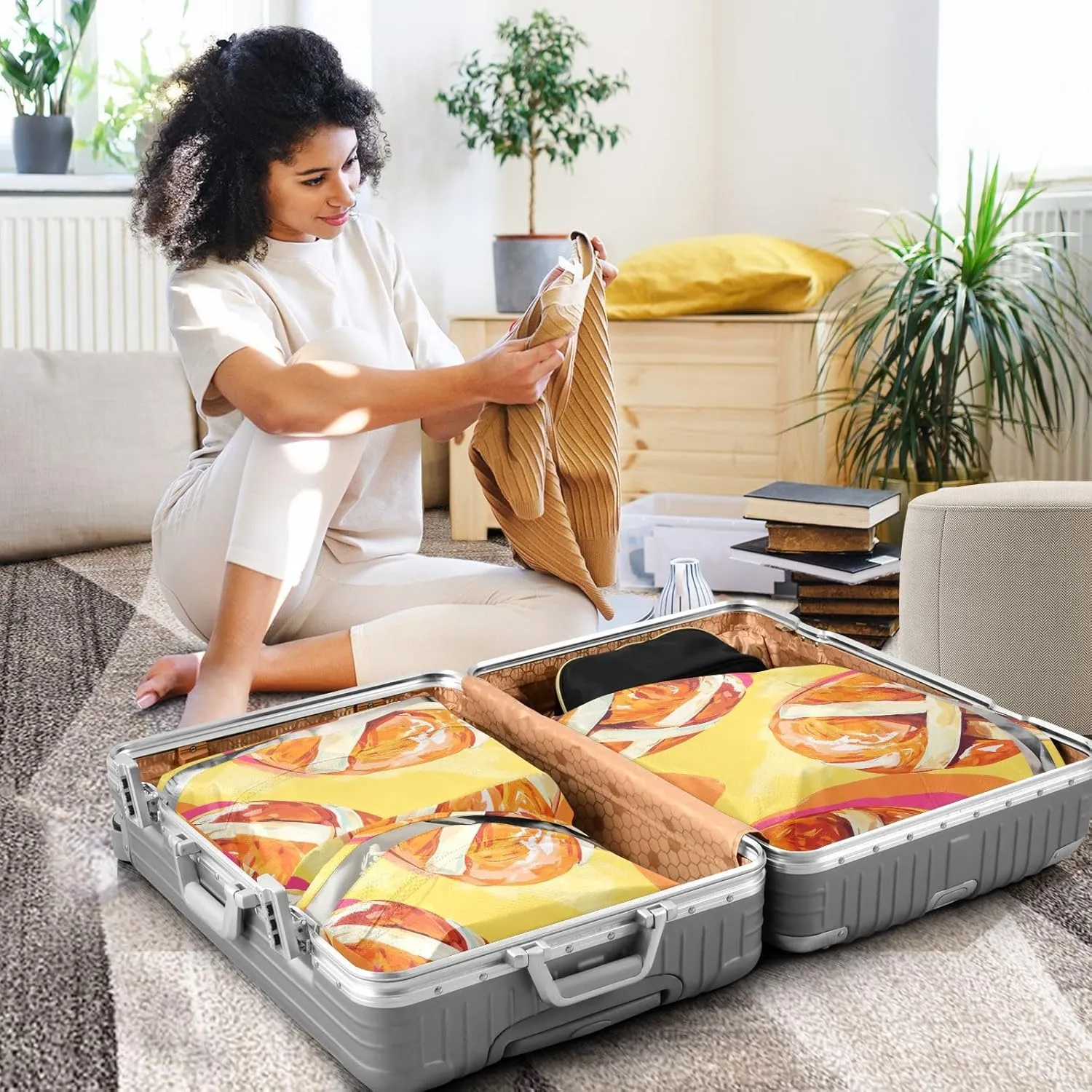 Happy Easter Hot Cross Buns 3 Set Travel Packing Cubes For Suitcases, Foldable, Garment Bag Closet Storage, Luggage Space Saver, Organizadores De Maletas Para