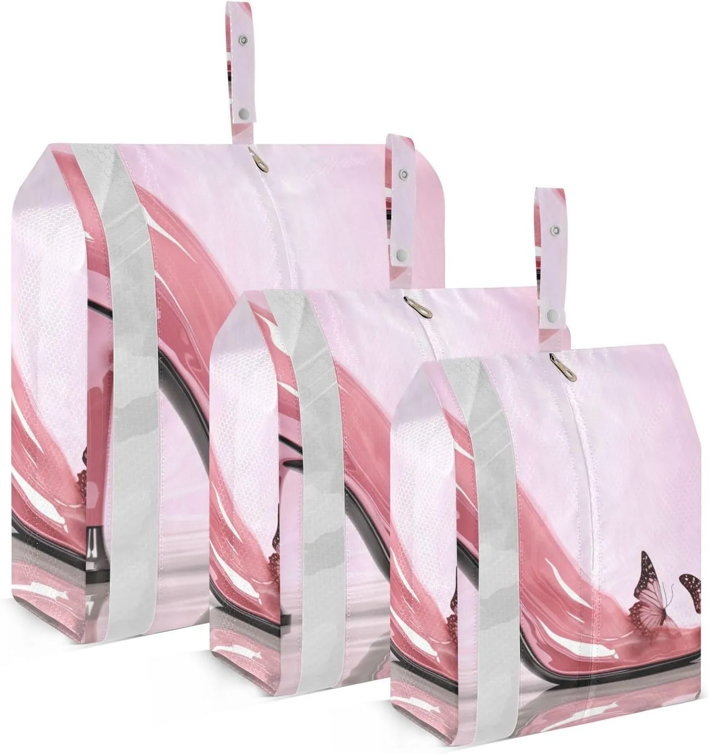 High Heels Butterfly Packing Cubes Set of 3, Lightweight Travel Luggage Organizers Foldable Bags for Easy Packing and Organization