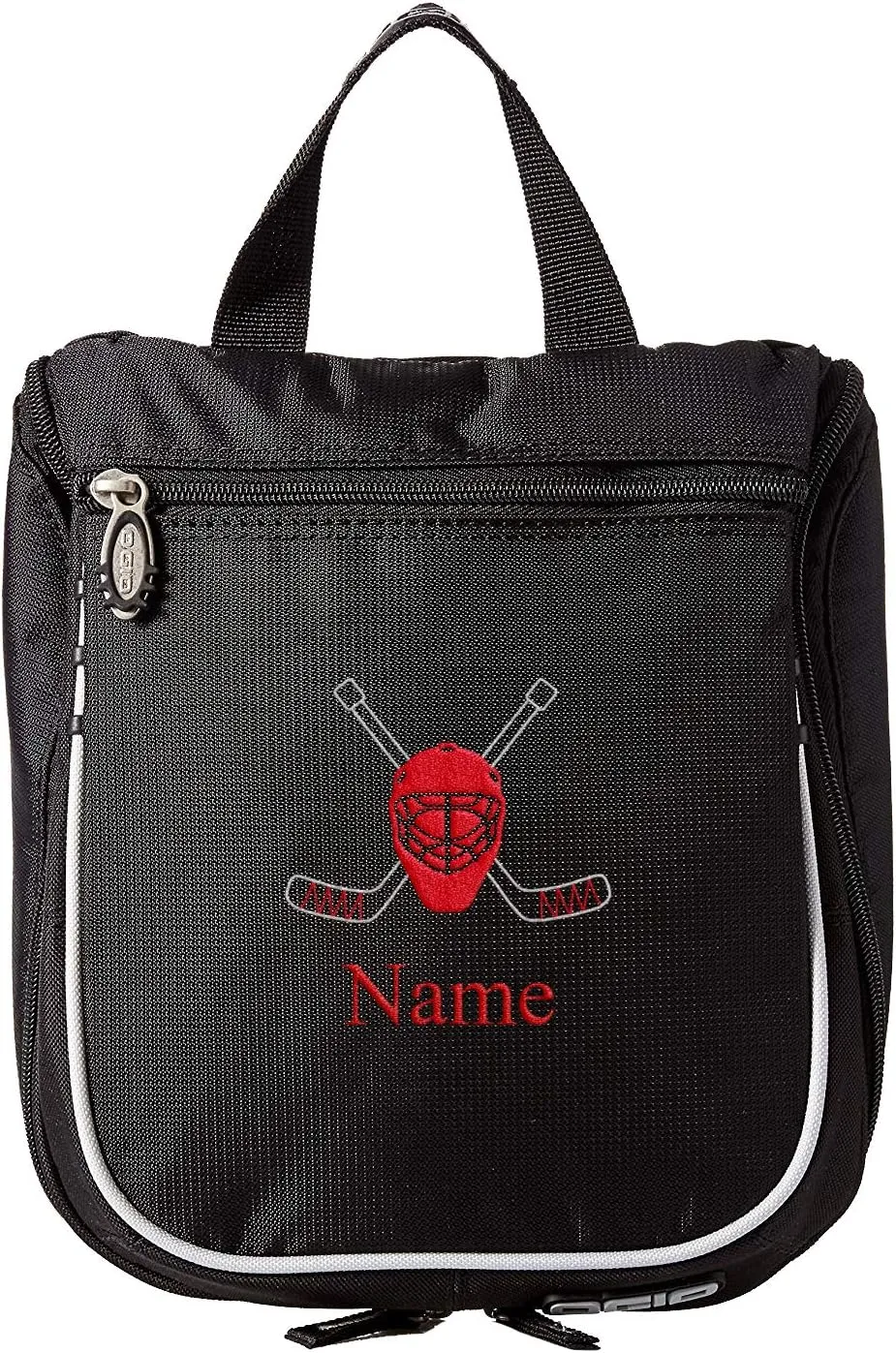 Hockey Toiletry Bag, Personalized Men's Shaving Kit, Hanging Travel Case