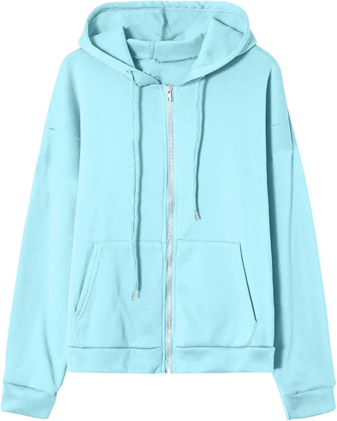 Hoodies Sweatshirts for Women 2024 Casual Long Sleeve Shirt Zip Up Fleece Hoodie Jacket Coat Fall Clothes with Pocket