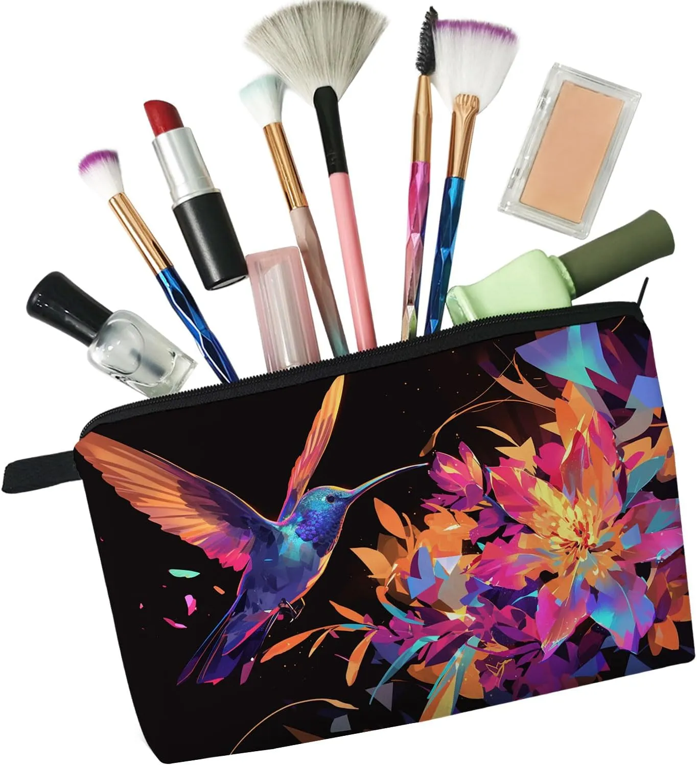 Hummingbird Gift Hummingbird Makeup Bag Cute Small Makeup Organizer Bag Travel Toiletry Zipper Pouch Trochilus Cosmetic Bag Birthday Christmas Gift for Bird Lovers Women