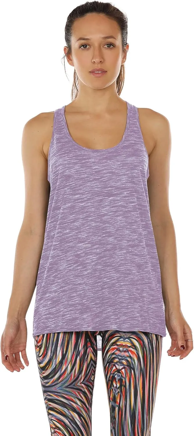 icyzone Workout Tank Tops for Women - Athletic Yoga Tops, Racerback Running Tank Top, Gym Exercise Shirts
