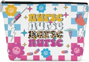 Inspirational Retro Nurse Makeup Bag Nurse Gifts Nurses Week Gifts Nurse Accessories for Work Nursing Nurse Appreciation Birthday Graduation Gifts Positive Cosmetic Bag Make up Bag for Women RN Nurse