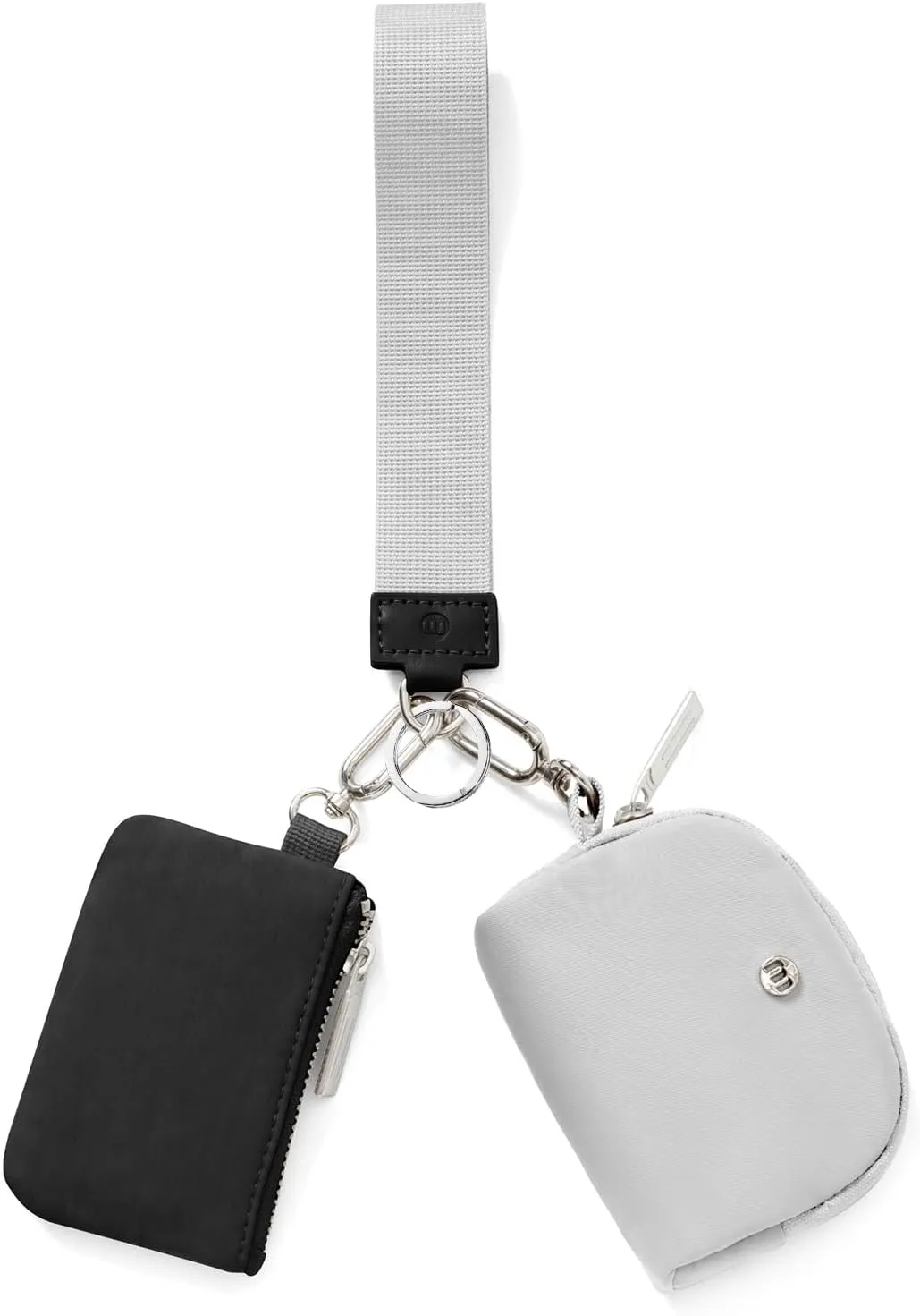 Keychain Wallet Mini Zip Around Wristlet Wallets for Women Detachable Dual Pouch Wristlet Portable Coin Purse Small Wallets