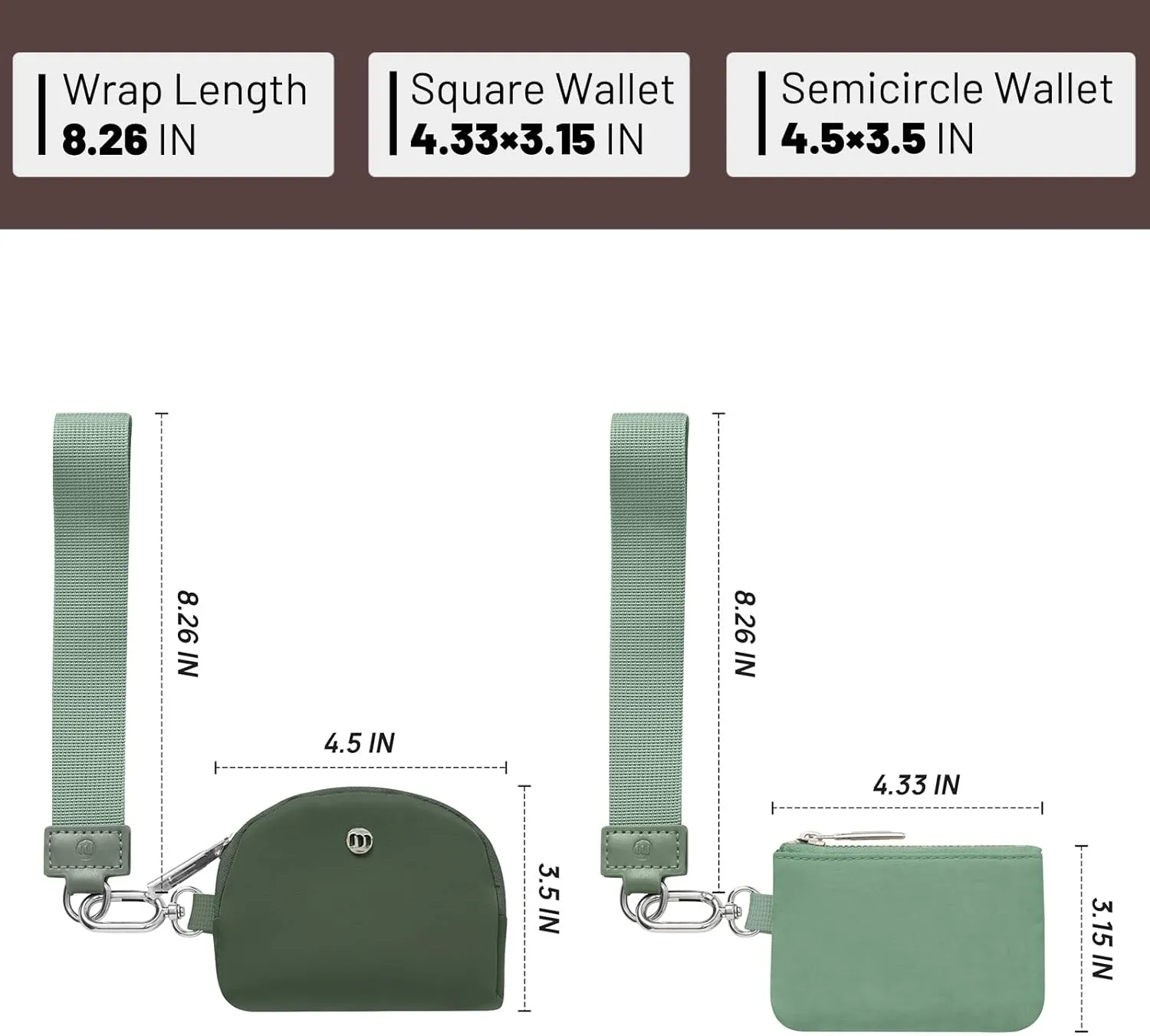 Keychain Wallet Mini Zip Around Wristlet Wallets for Women Detachable Dual Pouch Wristlet Portable Coin Purse Small Wallets