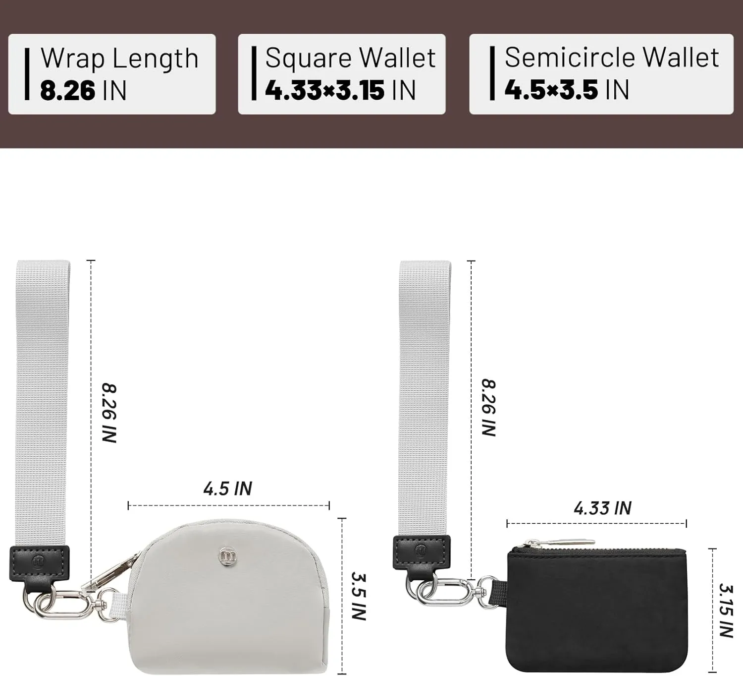 Keychain Wallet Mini Zip Around Wristlet Wallets for Women Detachable Dual Pouch Wristlet Portable Coin Purse Small Wallets