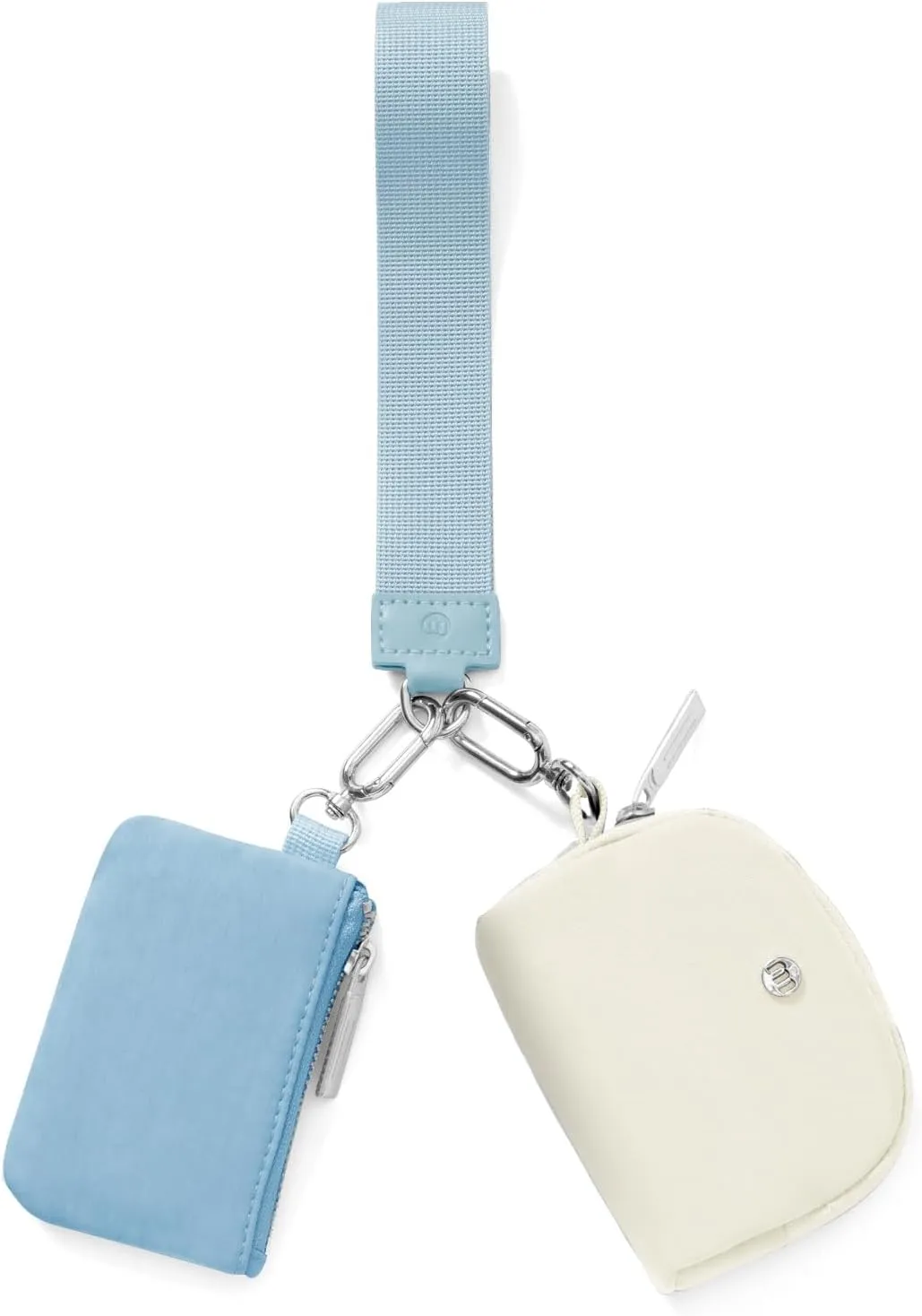 Keychain Wallet Mini Zip Around Wristlet Wallets for Women Detachable Dual Pouch Wristlet Portable Coin Purse Small Wallets