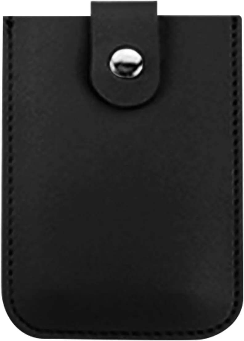 Keychain Wristlet Keychains Slim PU Leather Card Holder For Men Women Wallet Business Card Case Id (Black, One Size)