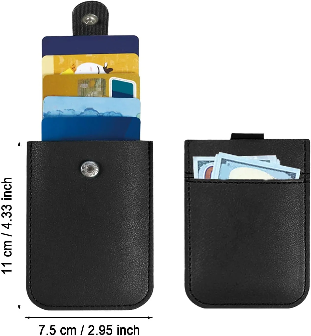 Keychain Wristlet Keychains Slim PU Leather Card Holder For Men Women Wallet Business Card Case Id (Pink, One Size)