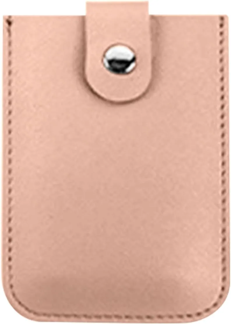 Keychain Wristlet Keychains Slim PU Leather Card Holder For Men Women Wallet Business Card Case Id (Pink, One Size)