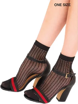 Ladder Net Anklets - PNAVX5 (One Size, Black)