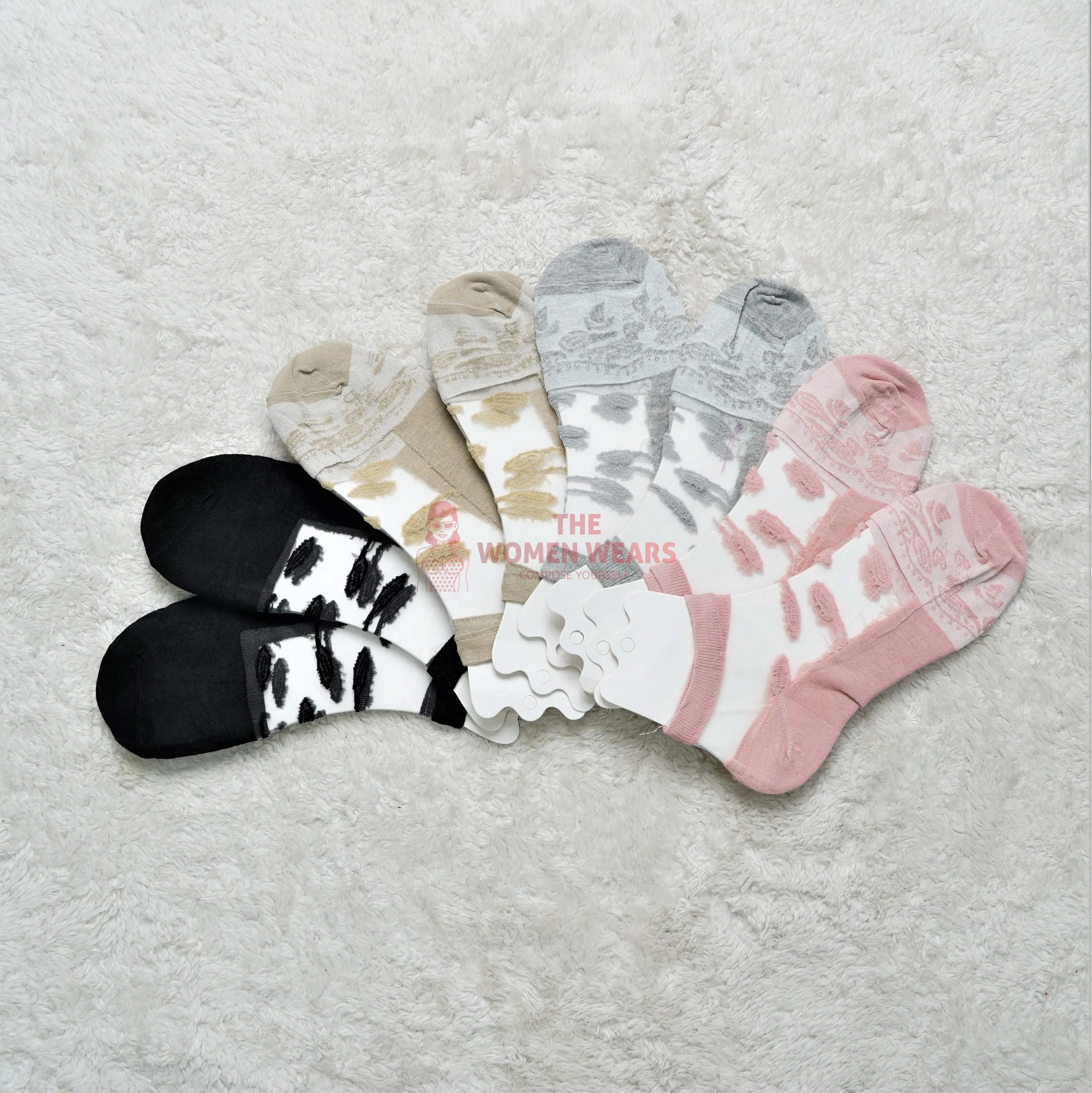 Ladies Transparent Anklet Net Socks SK (0002)