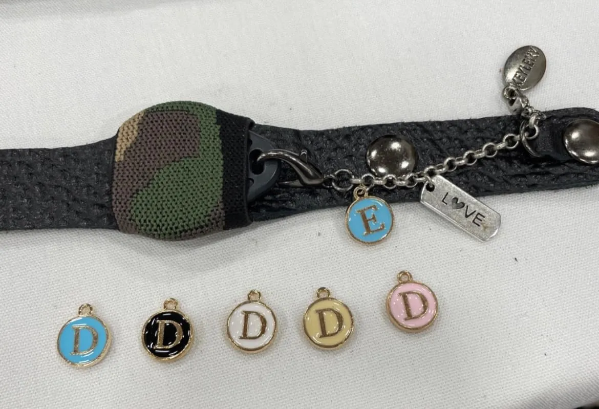 Leather key holder Wristlet Fob Holder Bracelet, Key Fob Bracelet, Key Holder for Keychain, Key Ring Bangle Keychain, Door Fob Lanyard, House Office Dorm Fob Ring, Wrist Key Ring (Sage Leather Gold Chain)