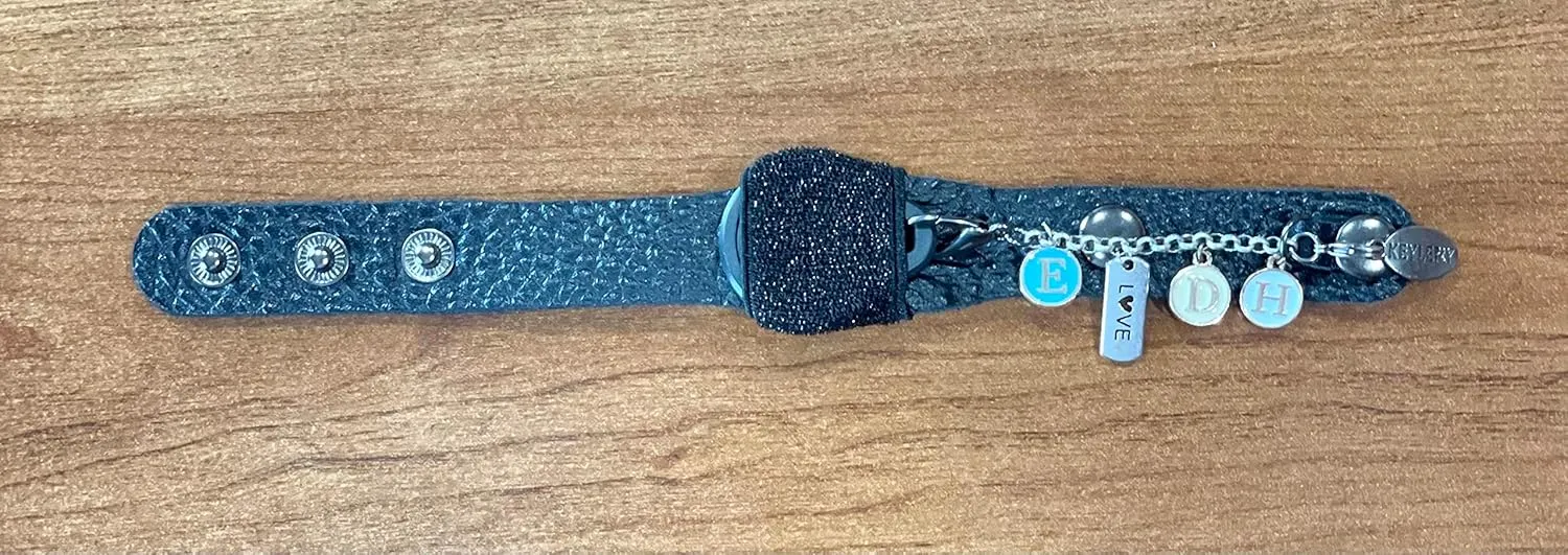 Leather Wristlet Fob Holder Bracelet, Key Ring Bangle Keychain, Door Fob Lanyard, House Office Dorm Fob Ring, Wrist Key Ring (Grey Leather Gold Chain)