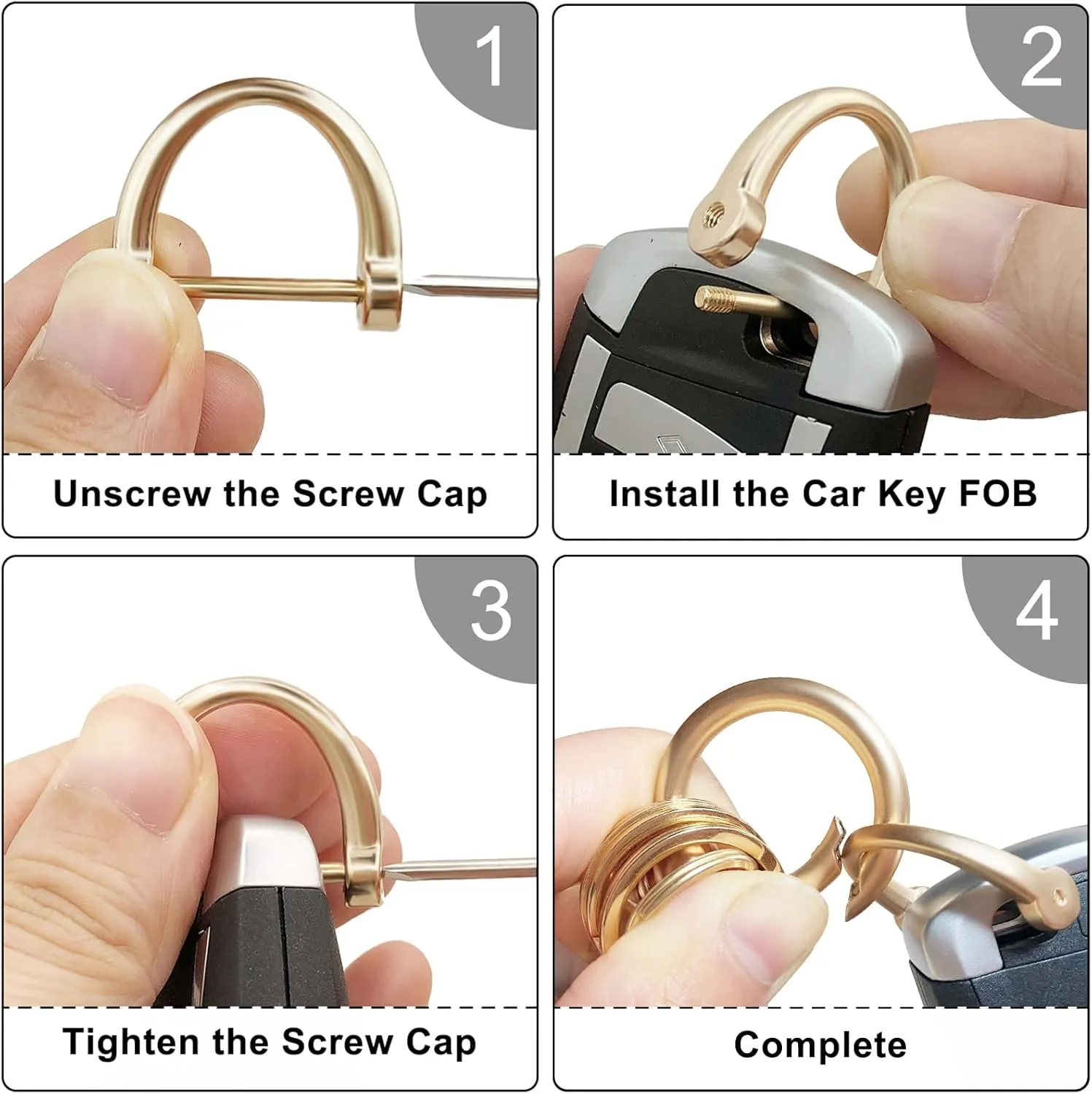 Leather Wristlet Keychain,Wrist Keychain Car Key Chain with 3 Key Rings,D Ring and Slim Wallet