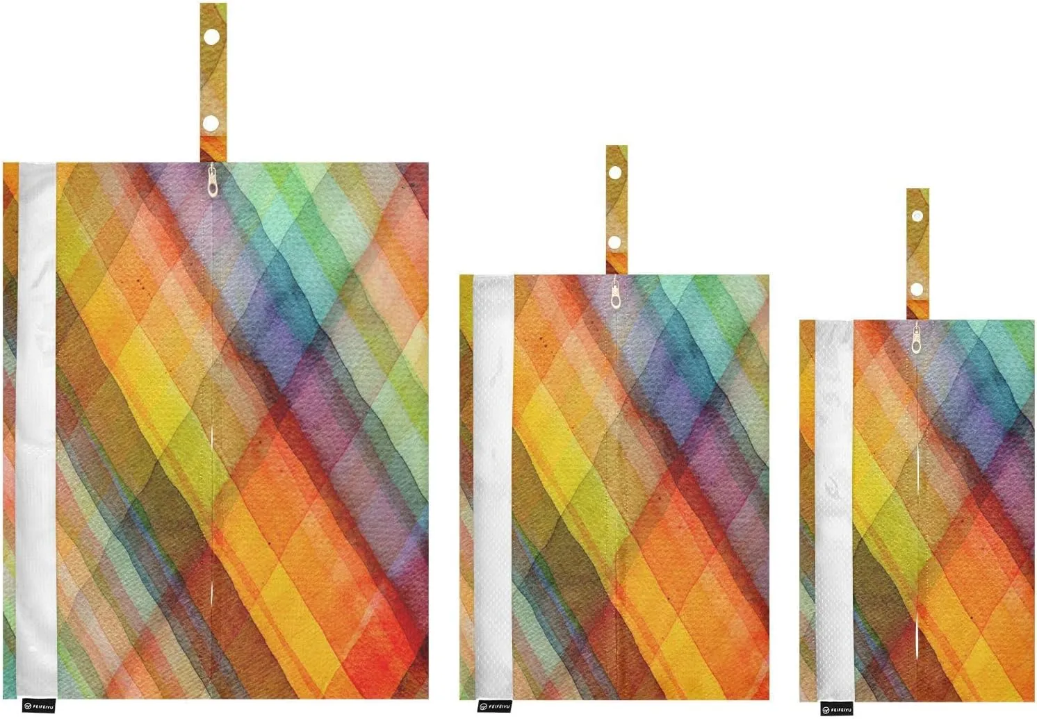 Luggage Space Saver, Luggages Management Personnel, Abstract Watercolors Tartan, With Zipper, 3 Set Travel Packing Cubes For Suitcases, Garment Bag Closet Storage
