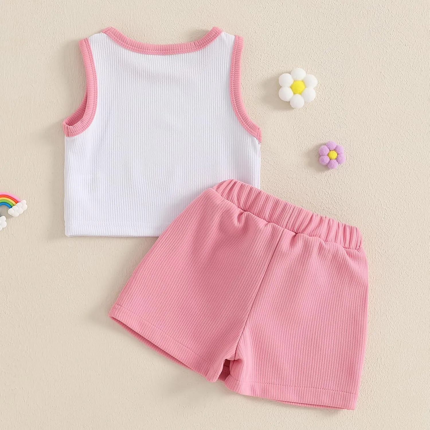 Madjtlqy Toddler Girl Summer Clothes Sleeveless Tank Tops Solid Color Skorts Shorts 2Pcs Baby Outfit 1-5Y