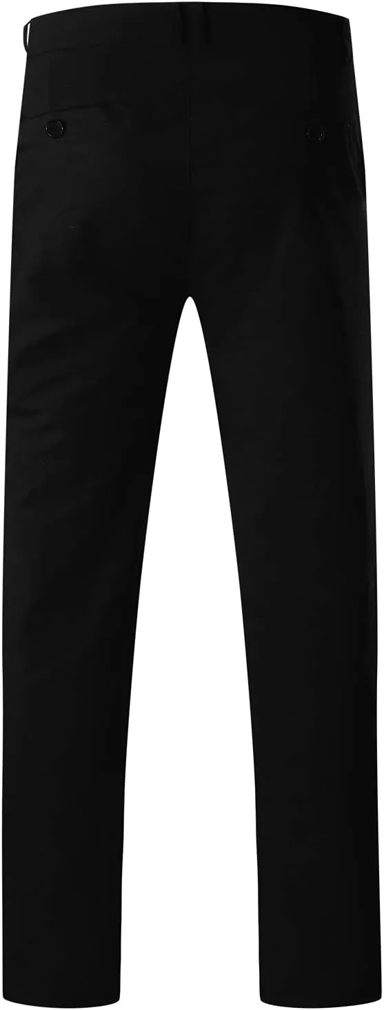 Mens Casual Pants Slim Fit Stretch Flat Front Slacks Zip Off Skinny Golf Chino Business Work Dress Pants with Pockets