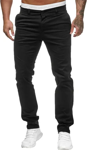 Mens Casual Pants Slim Fit Stretch Flat Front Slacks Zip Off Skinny Golf Chino Business Work Dress Pants with Pockets