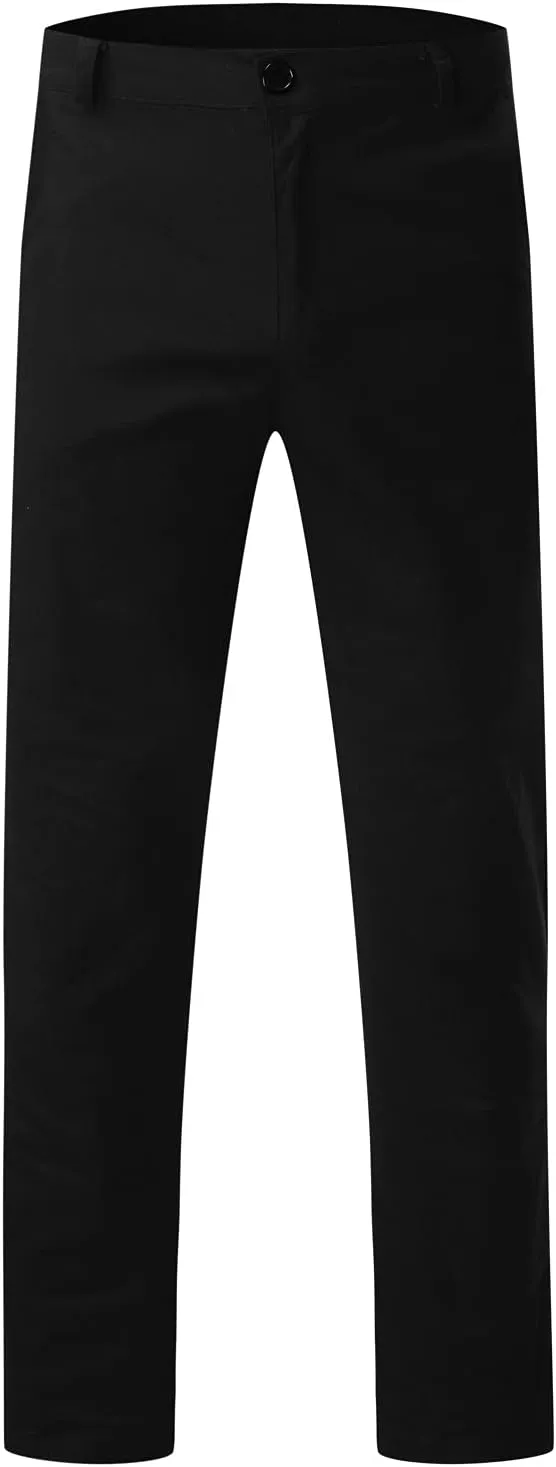 Mens Casual Pants Slim Fit Stretch Flat Front Slacks Zip Off Skinny Golf Chino Business Work Dress Pants with Pockets