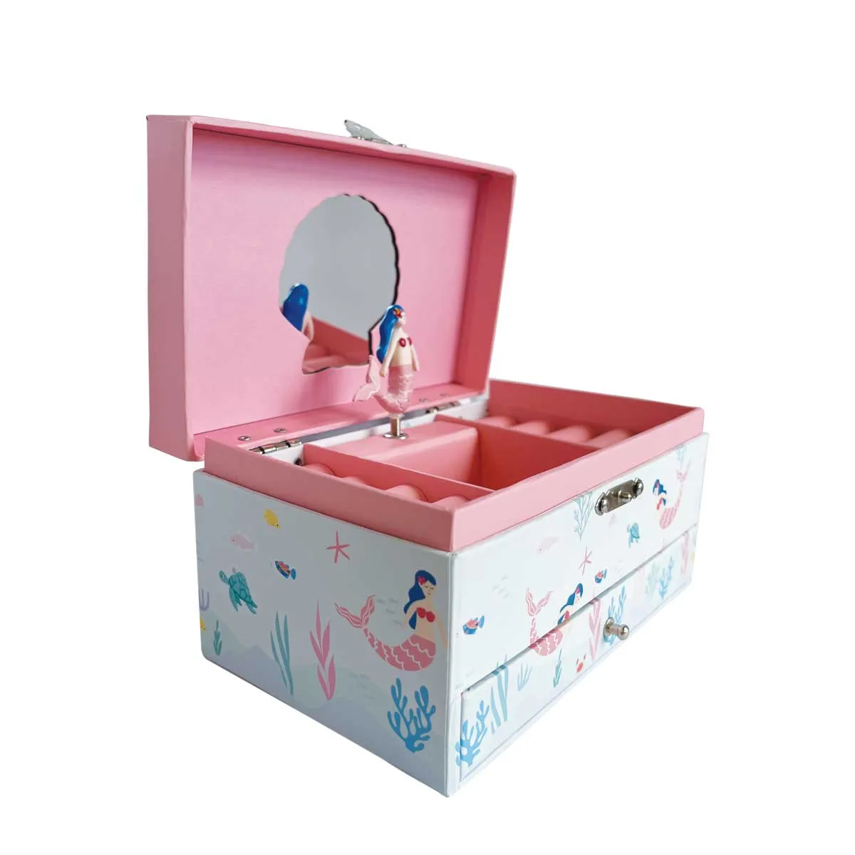 Mermaid Doll Music Box Large, Pink