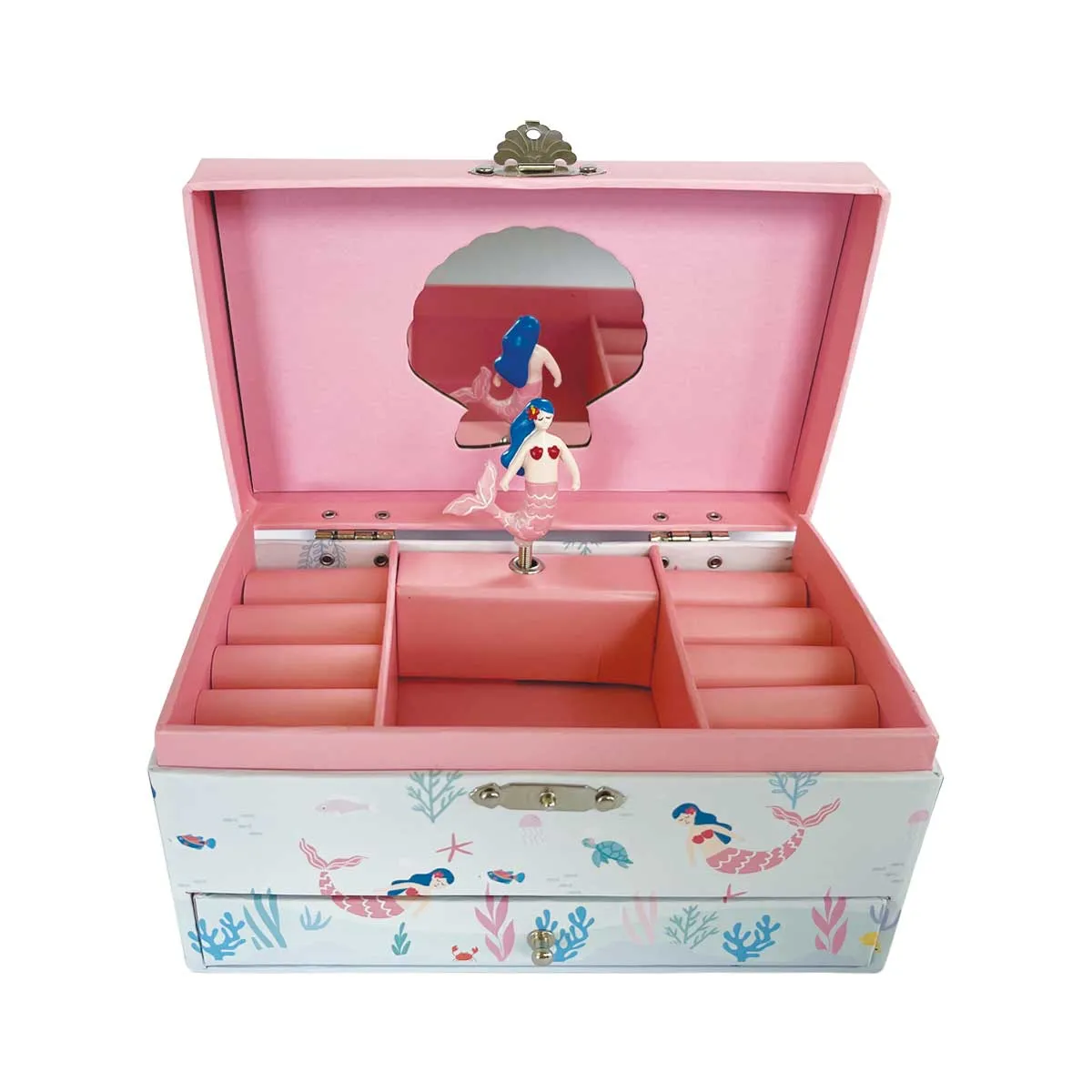 Mermaid Doll Music Box Large, Pink