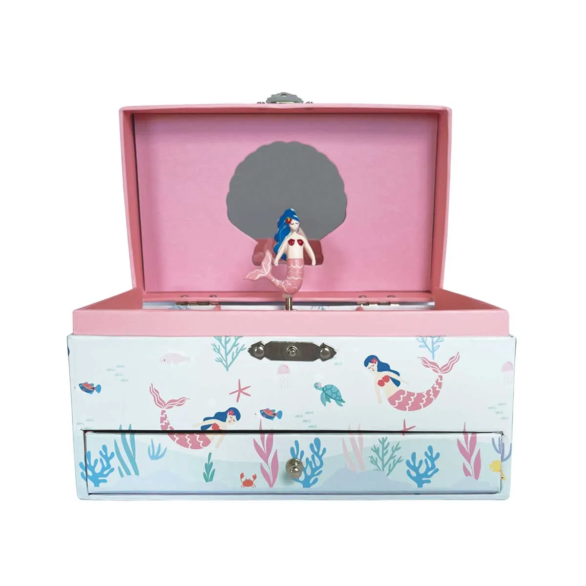 Mermaid Doll Music Box Large, Pink