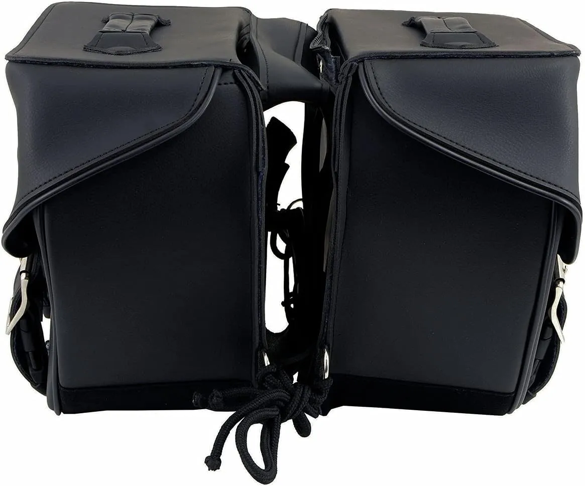 Milwaukee Leather SH55201ZB Black Large PVC Zip-Off Throwover Motorcycle Saddlebags - One Size