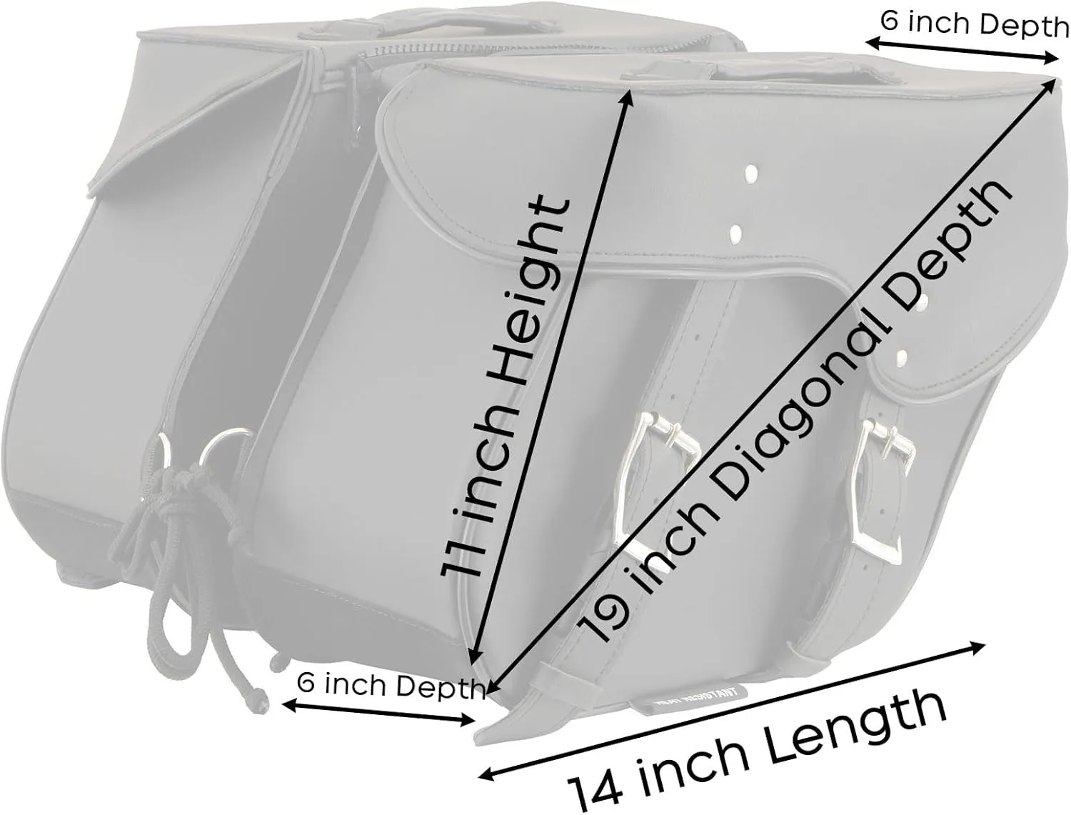 Milwaukee Leather SH55201ZB Black Large PVC Zip-Off Throwover Motorcycle Saddlebags - One Size