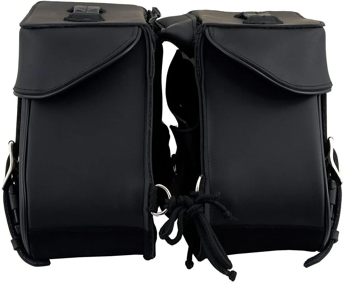Milwaukee Leather SH55201ZB Black Large PVC Zip-Off Throwover Motorcycle Saddlebags - One Size