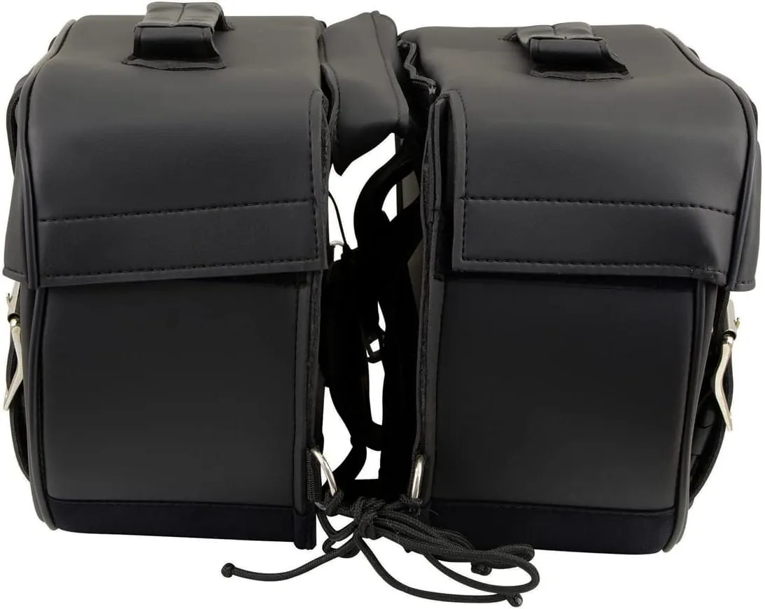 Milwaukee Leather SH57701 Black Medium PVC Zip-Off Motorcycle Saddlebag - Medium - Medium