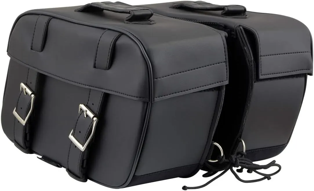 Milwaukee Leather SH57701 Black Medium PVC Zip-Off Motorcycle Saddlebag - Medium - Medium