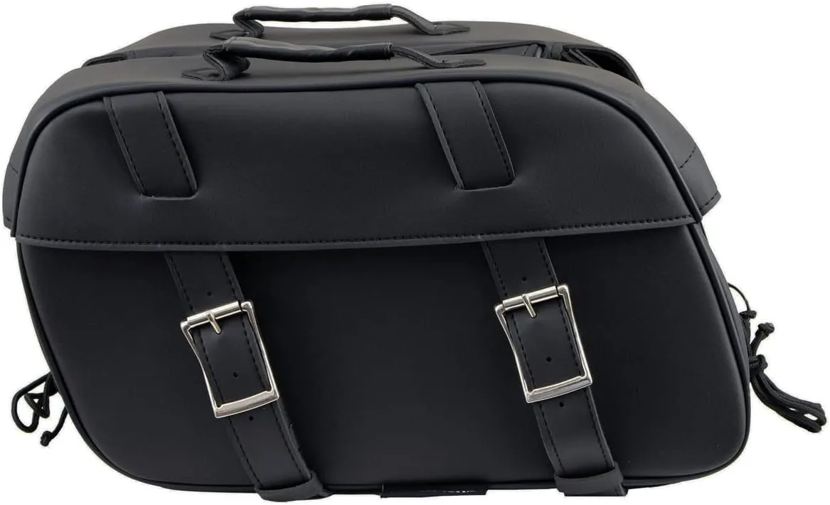 Milwaukee Leather SH57701 Black Medium PVC Zip-Off Motorcycle Saddlebag - Medium - Medium