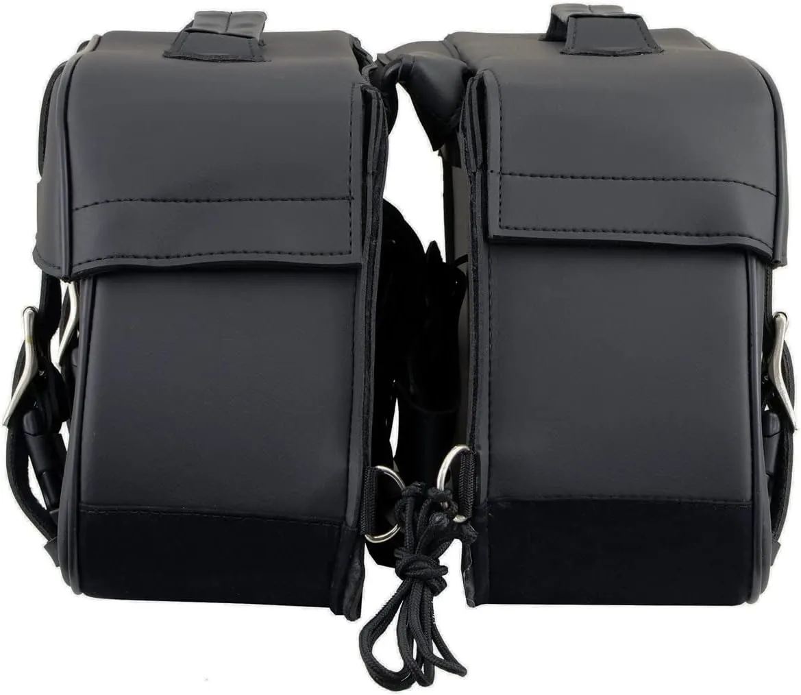 Milwaukee Leather SH57701 Black Medium PVC Zip-Off Motorcycle Saddlebag - Medium - Medium