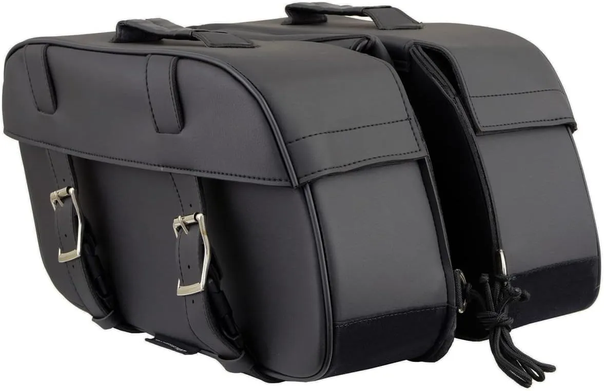 Milwaukee Leather SH57701 Black Medium PVC Zip-Off Motorcycle Saddlebag - Medium - Medium