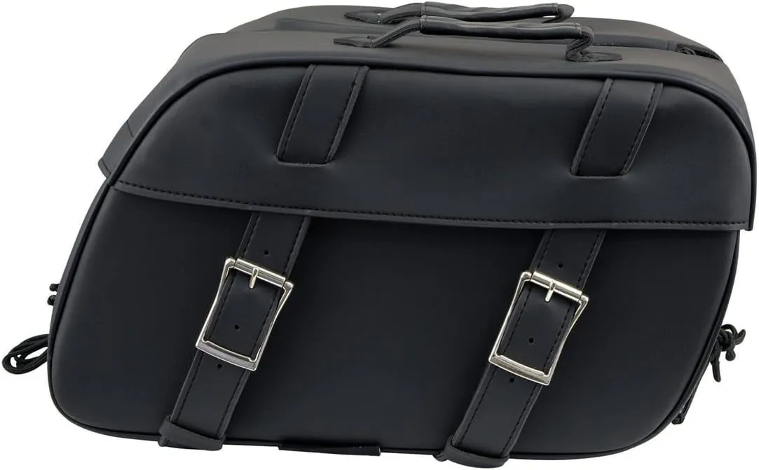 Milwaukee Leather SH57701 Black Medium PVC Zip-Off Motorcycle Saddlebag - Medium - Medium