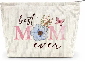 Mom Gifts Makeup Bag, Mom Cosmetic Bag From Daughter Son, Best Mom Ever Makeup Zipper Bag, Mother's Day Birthday Chirstmas Gift For Mom, Thank You Gift for Best Mom, a18