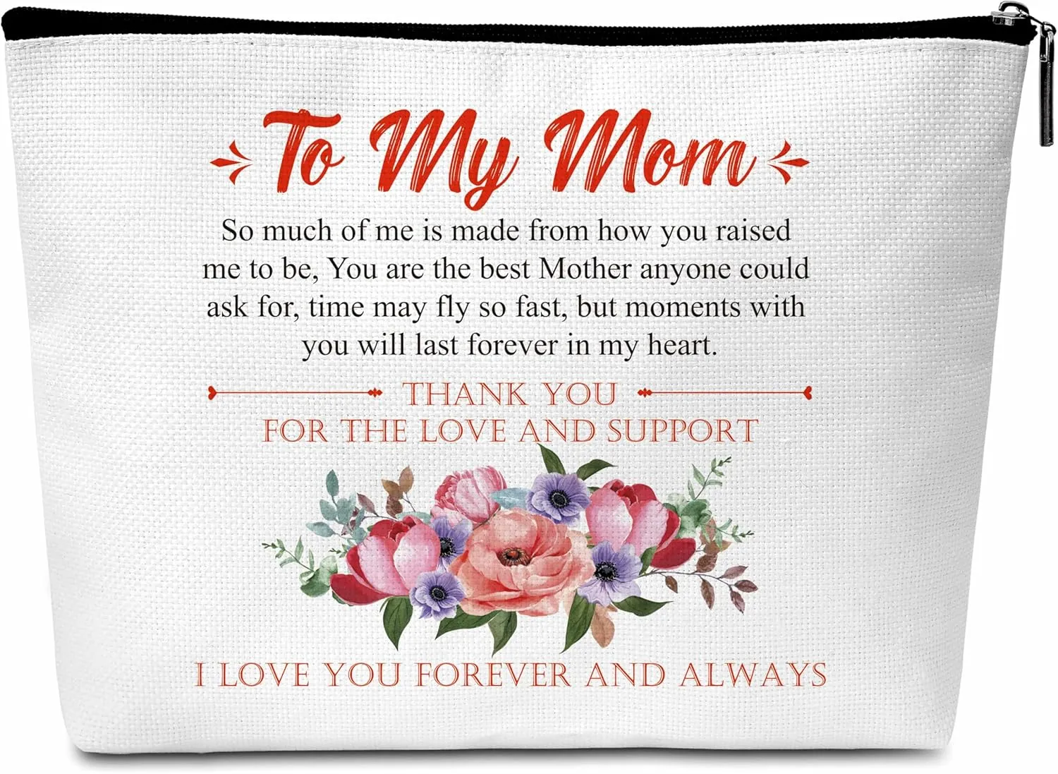Mom Gifts Makeup Bag, Mom Cosmetic Bag From Daughter Son, To My Mom Makeup Zipper Bag, Mother's Day Birthday Gift For Mom, Thank You Gift for Best Mom, A12