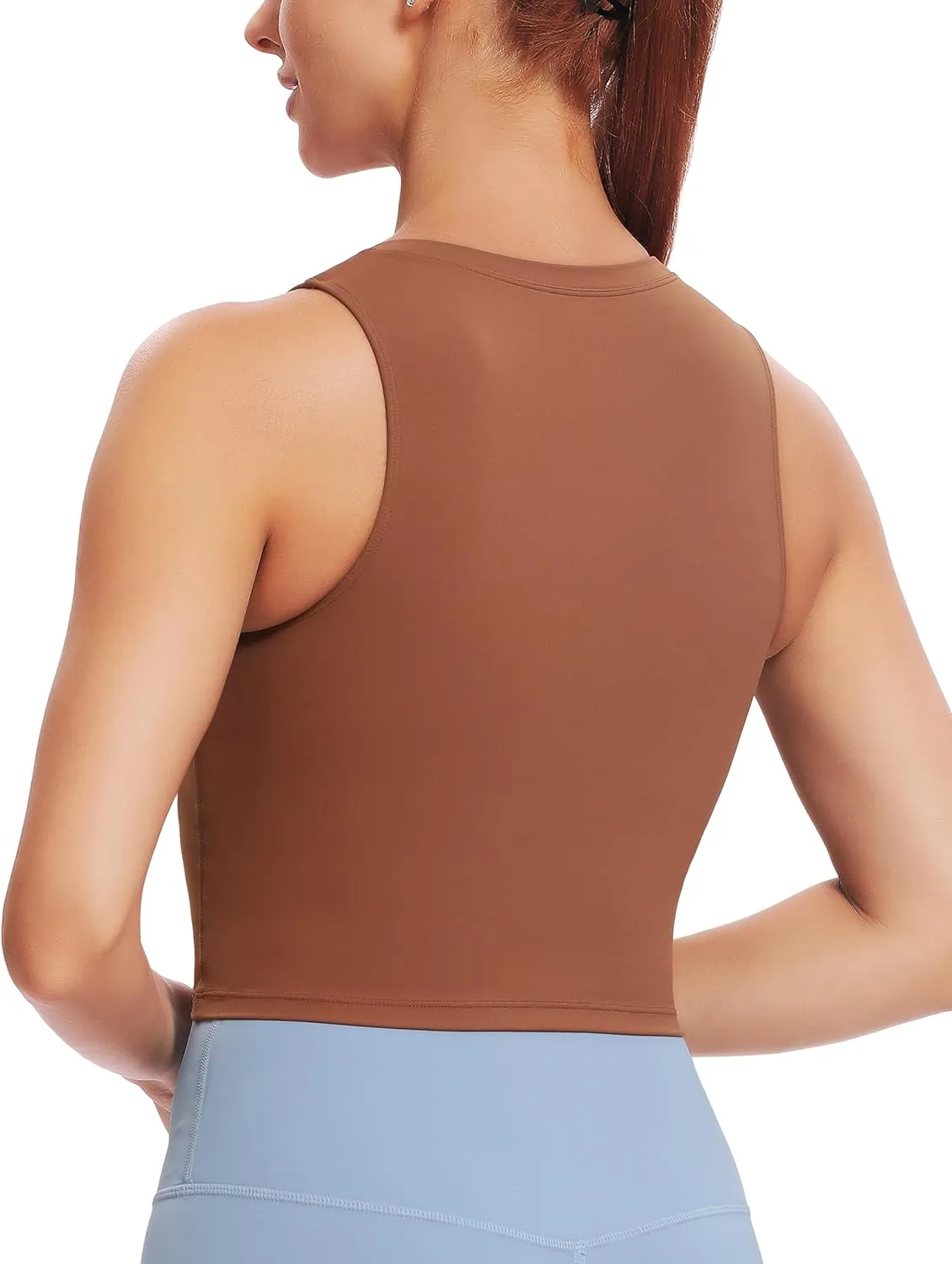 Natural Feelings Nudi Sports Bras for Women Removable Padded Yoga Tank Tops Sleeveless Fitness Workout Crop Tops