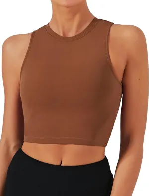 Natural Feelings Nudi Sports Bras for Women Removable Padded Yoga Tank Tops Sleeveless Fitness Workout Crop Tops
