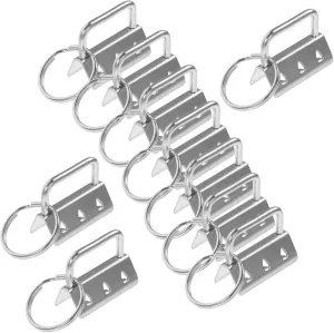 NUOBESTY Key Chain Fob Hardwares Tail Clip Key Ring Metal Lanyard Fobs Wristlet Clip for Crafts